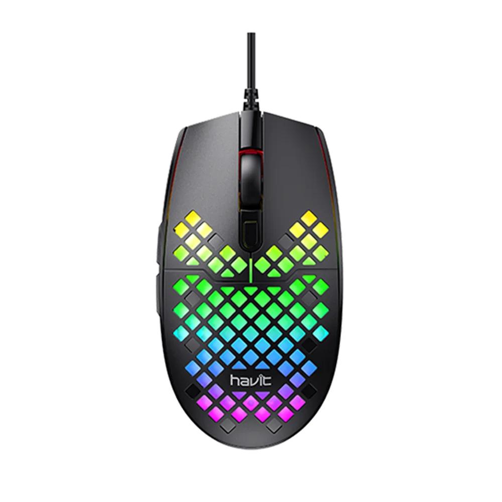 Mouse Gamer Havit Ms1008, RGB, 3200 DPI, 7 Botões