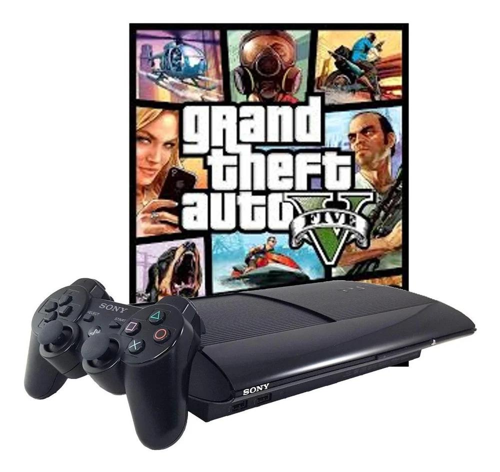 Sony Playstation 3 Super Slim 500gb Grand Theft Auto V Cor Charcoal Black